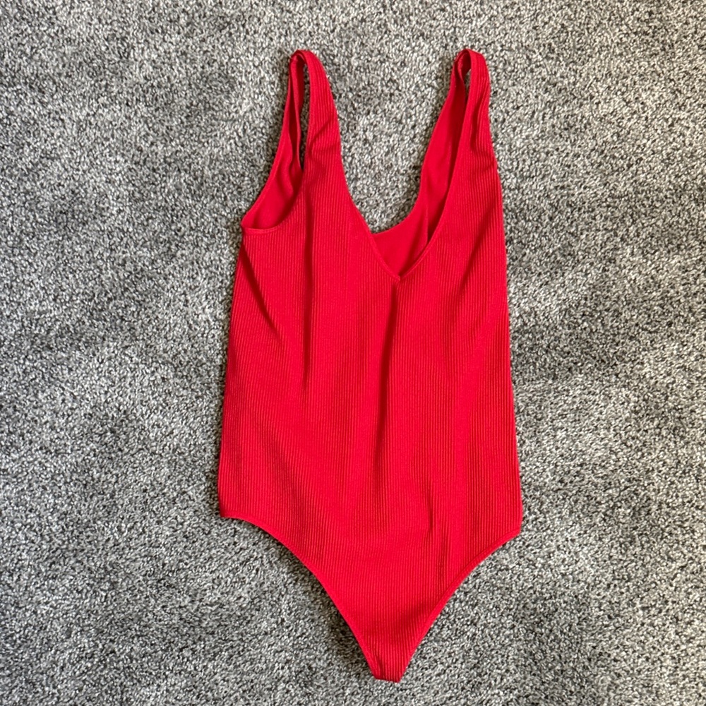 Vibrant Red One-Piece Bodysuit